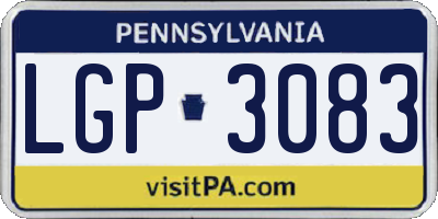 PA license plate LGP3083
