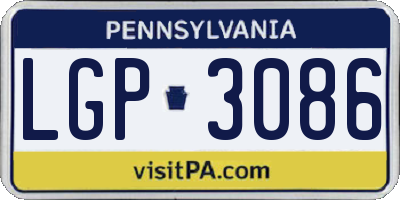PA license plate LGP3086
