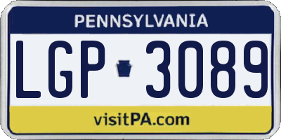 PA license plate LGP3089