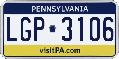 PA license plate LGP3106