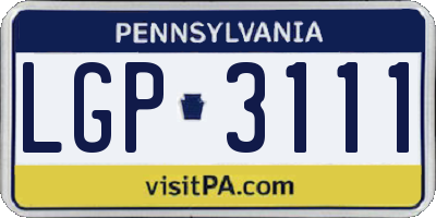 PA license plate LGP3111