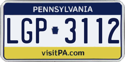 PA license plate LGP3112
