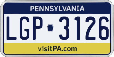 PA license plate LGP3126