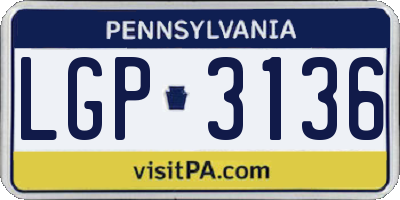 PA license plate LGP3136