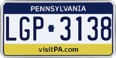 PA license plate LGP3138