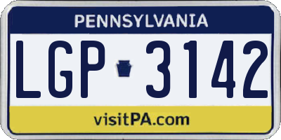 PA license plate LGP3142