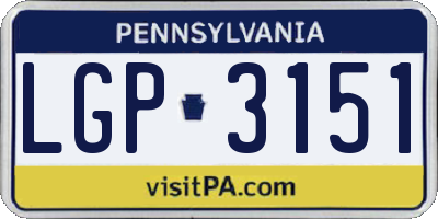 PA license plate LGP3151