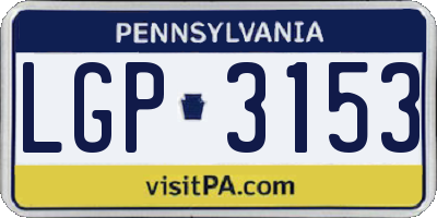 PA license plate LGP3153