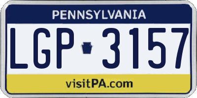 PA license plate LGP3157