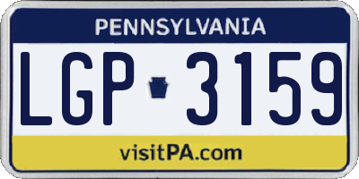 PA license plate LGP3159