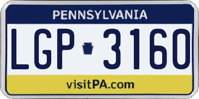 PA license plate LGP3160