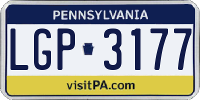 PA license plate LGP3177