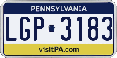 PA license plate LGP3183