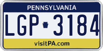 PA license plate LGP3184