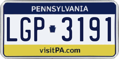 PA license plate LGP3191