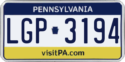 PA license plate LGP3194