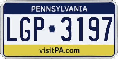PA license plate LGP3197