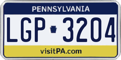 PA license plate LGP3204
