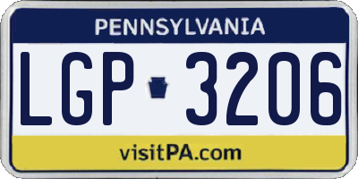 PA license plate LGP3206