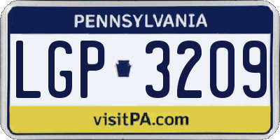 PA license plate LGP3209