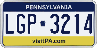 PA license plate LGP3214
