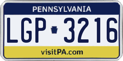 PA license plate LGP3216