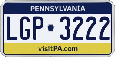 PA license plate LGP3222