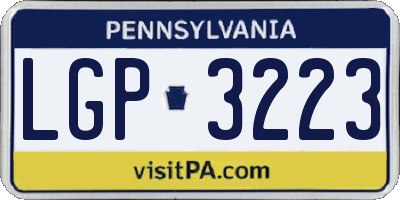 PA license plate LGP3223