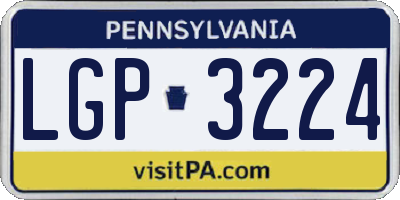 PA license plate LGP3224