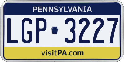 PA license plate LGP3227