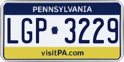 PA license plate LGP3229
