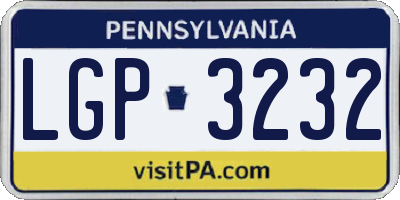 PA license plate LGP3232