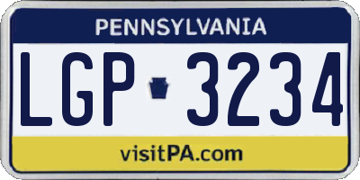 PA license plate LGP3234