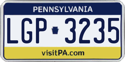 PA license plate LGP3235