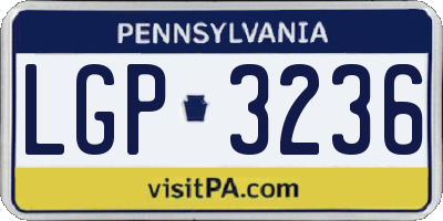PA license plate LGP3236