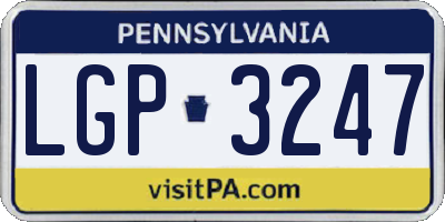 PA license plate LGP3247