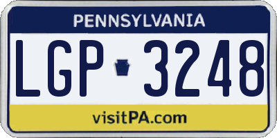 PA license plate LGP3248