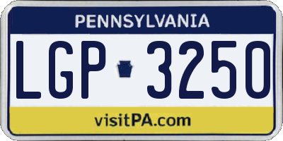 PA license plate LGP3250