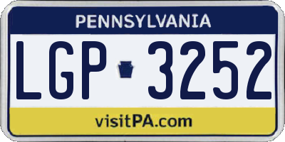 PA license plate LGP3252