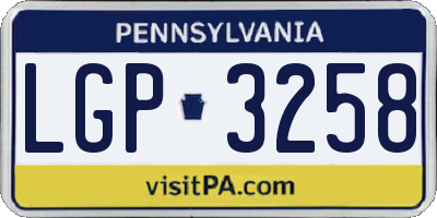 PA license plate LGP3258