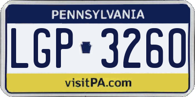 PA license plate LGP3260