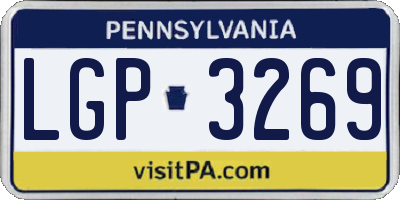 PA license plate LGP3269
