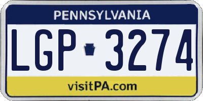 PA license plate LGP3274