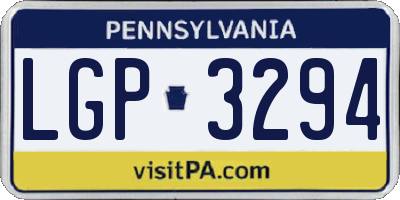 PA license plate LGP3294