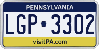 PA license plate LGP3302