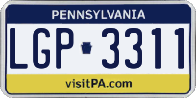 PA license plate LGP3311