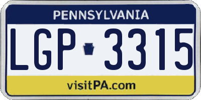 PA license plate LGP3315