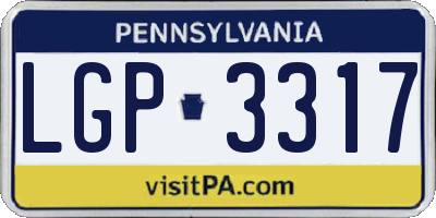 PA license plate LGP3317