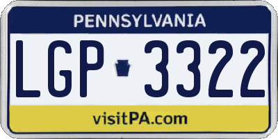 PA license plate LGP3322