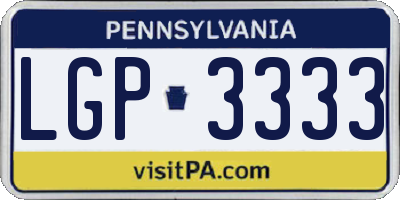 PA license plate LGP3333